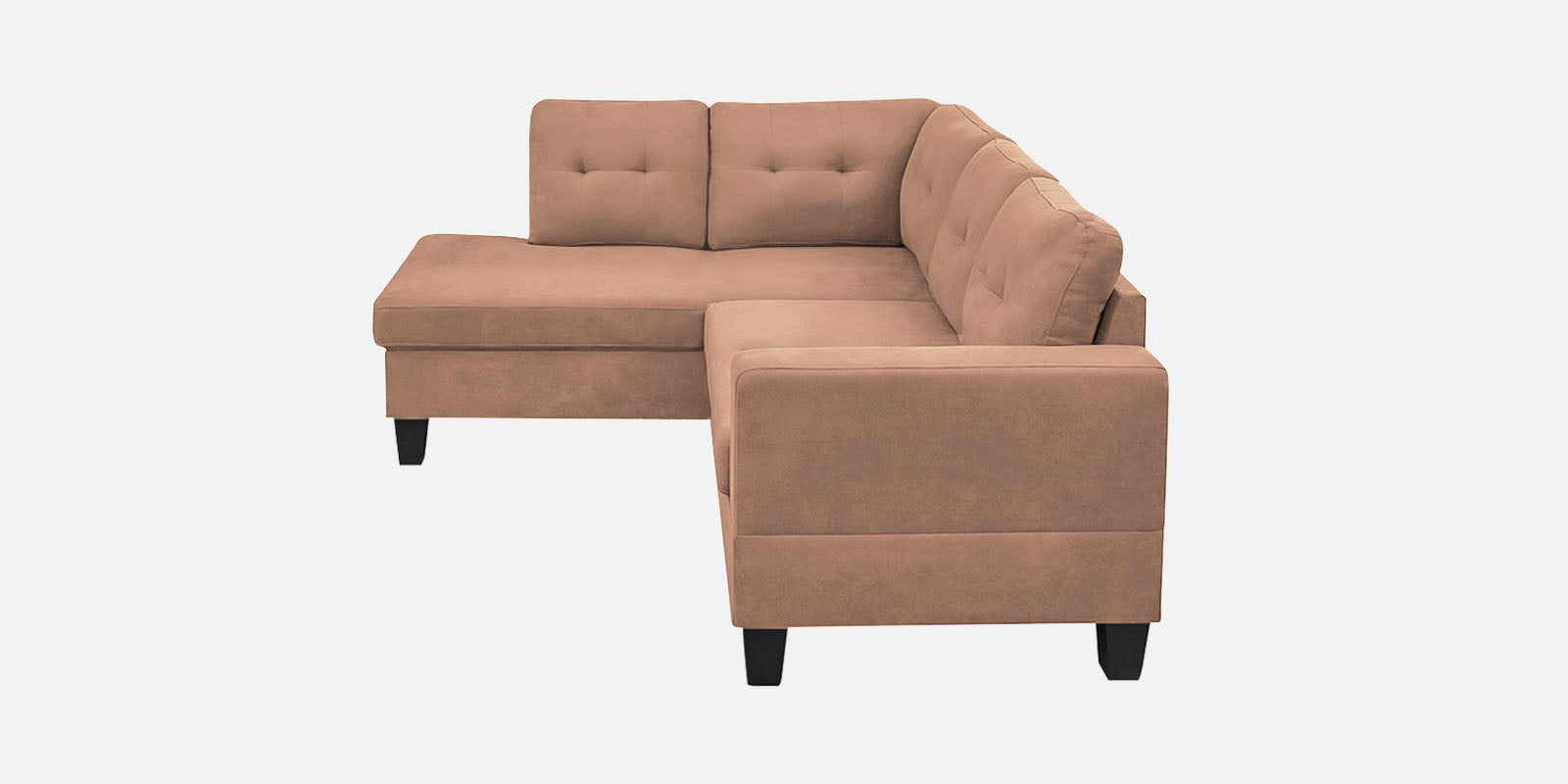 Thomas Fabric RHS Sectional Sofa (2+Lounger) In Cosmic Beige Colour - Febonic Living
