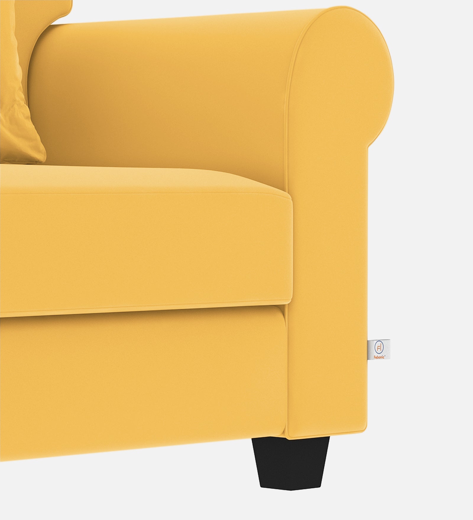 Numonk Velvet 1 Seater Sofa In Turmeric yellow Colour - Febonic Living