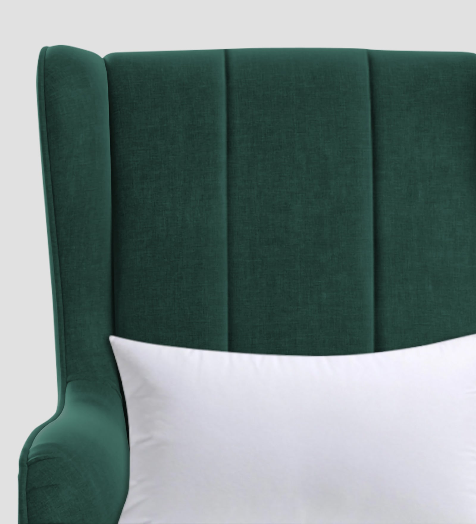 Niya Velvet Wing Chair In Amazon Green Colour - Febonic Living