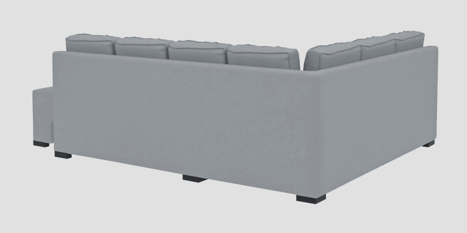 Corby Velvet LHS 6 Seater Convertible Sofa Cum Bed In Concrete Grey Colour - Febonic Living