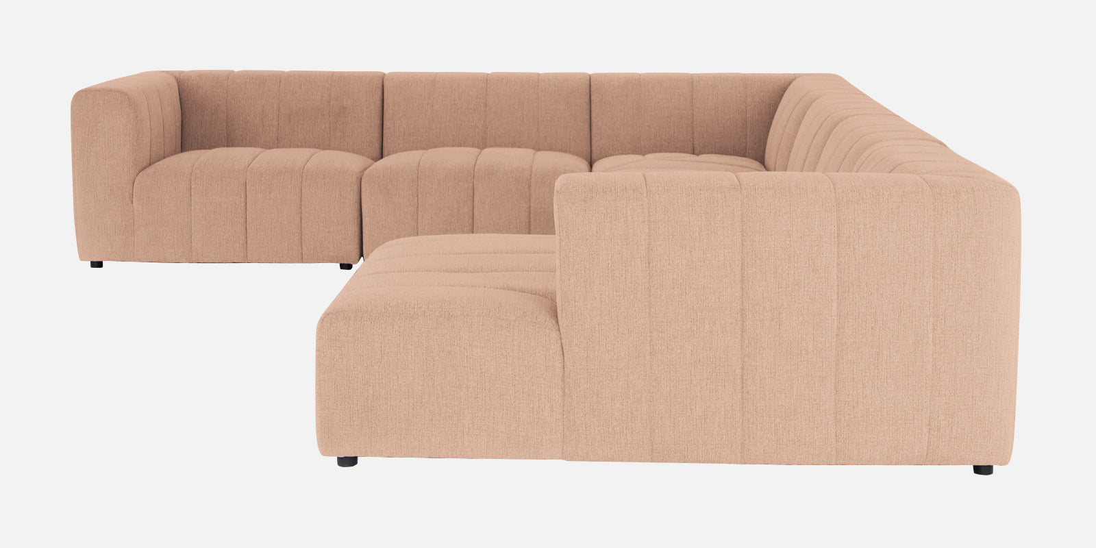 Damo Fabric LHS 8 Seater Corner Sofa In Cosmic Beige Colour - Febonic Living