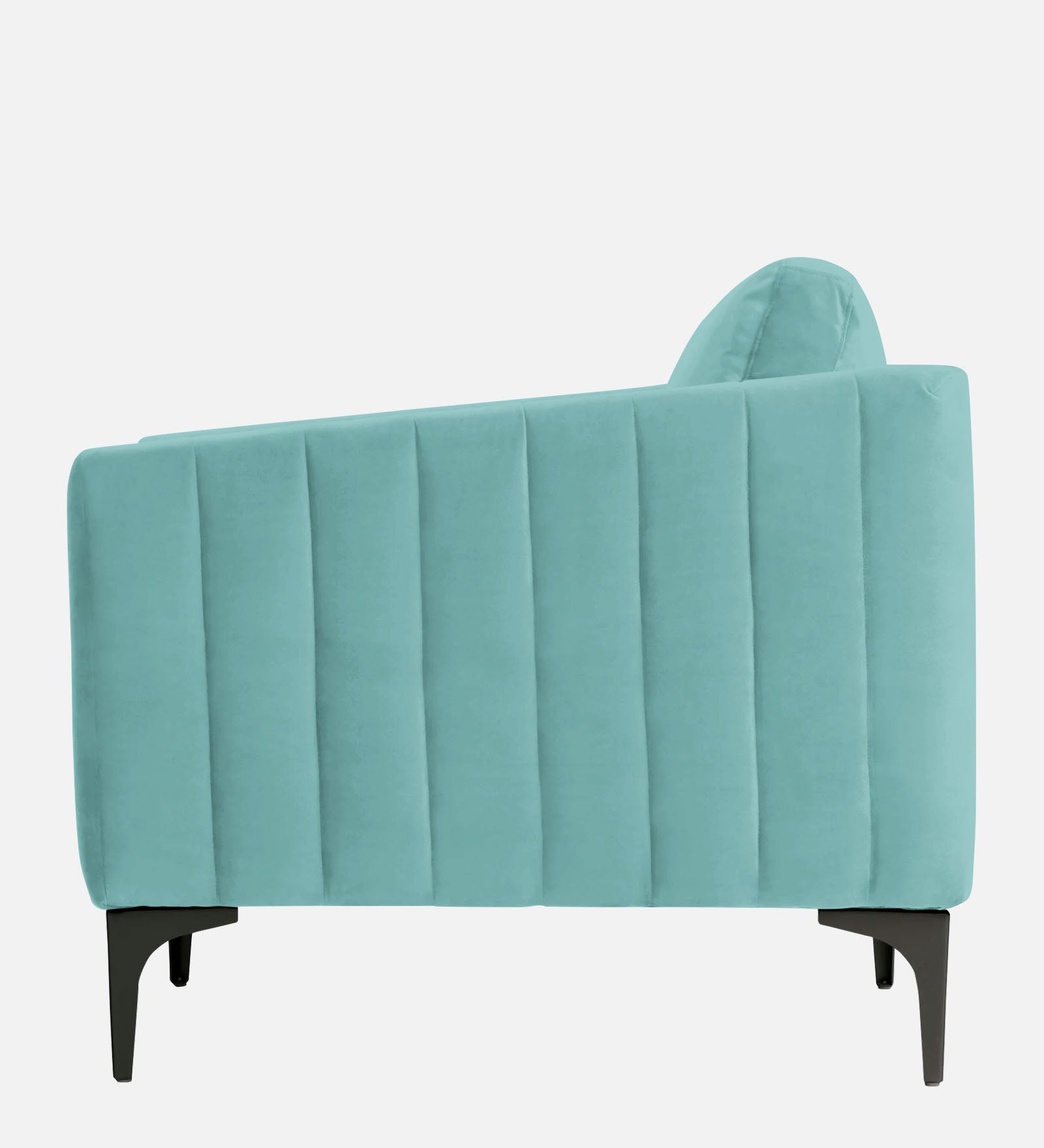 Haru Velvet 1 Seater Sofa In Barmunda Aqua Colour - Febonic Living