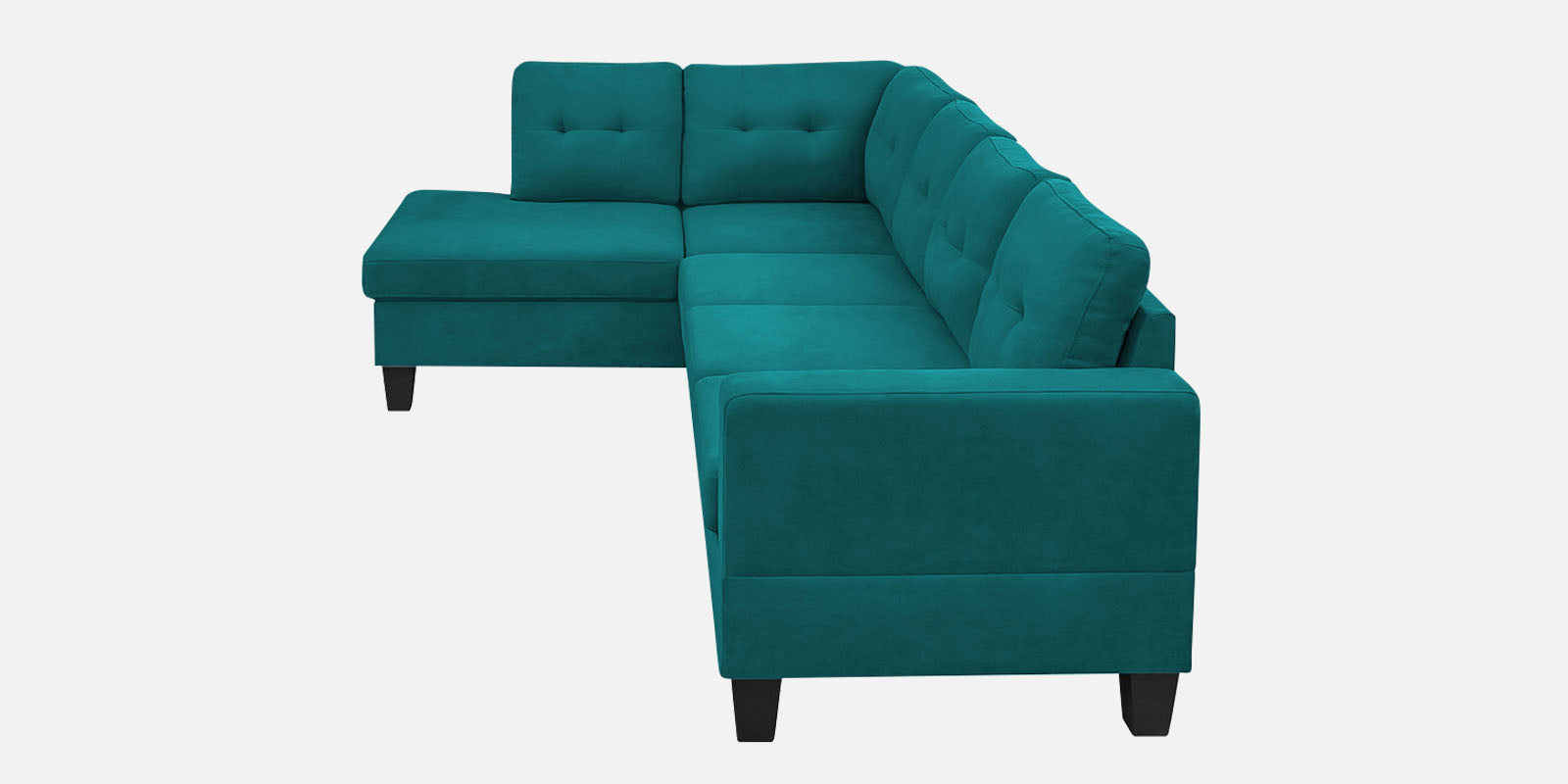 Thomas Fabric RHS Sectional Sofa (3+Lounger) In Sea Green Colour - Febonic Living