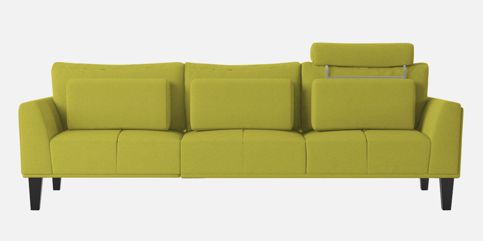 Como Fabric LHS Sectional Sofa (3+Lounger) In Parrot Green Colour - Febonic Living