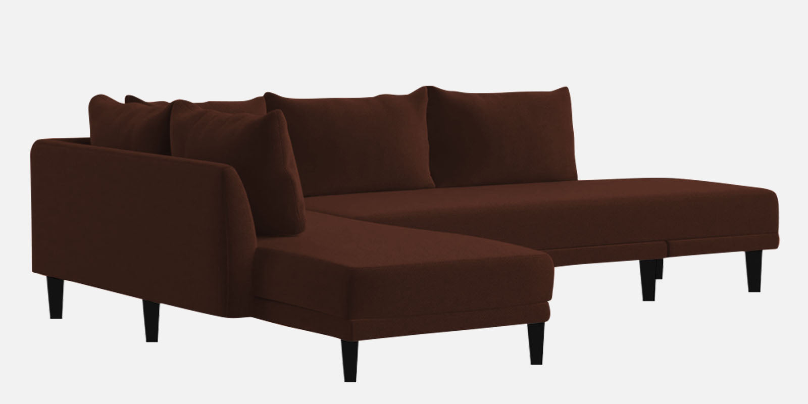 Ira Fabric RHS 6 Seater Convertible Sofa Cum Bed In Coffee Brown Colour - Febonic Living