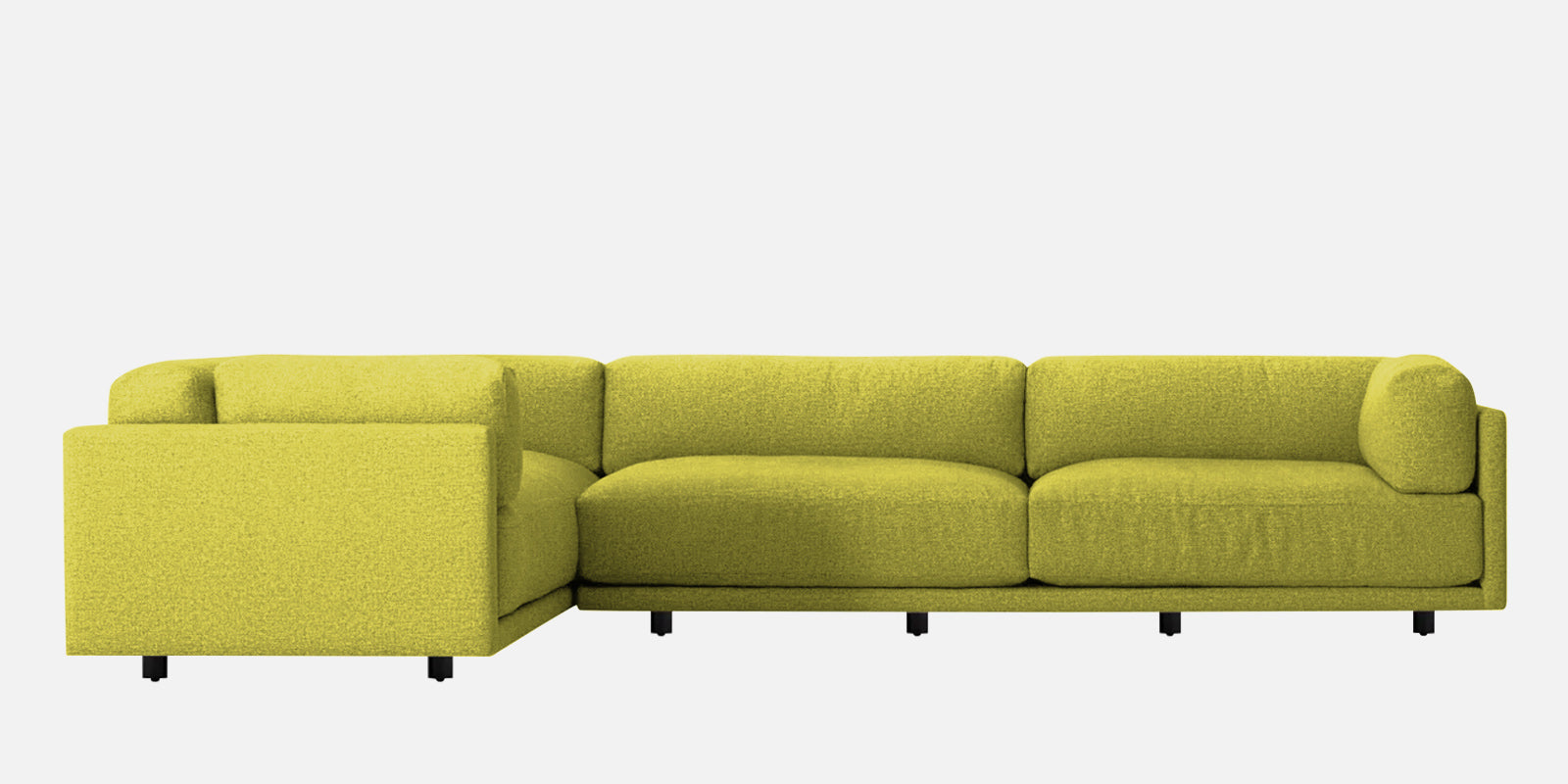 Nixon Fabric 6 Seater LHS Corner Sofa In Parrot Green Colour - Febonic Living