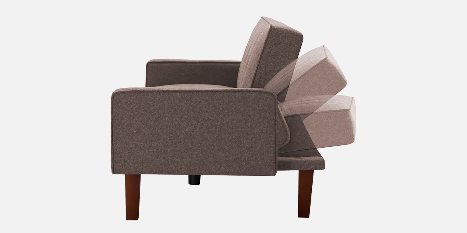 Nebia Fabric 3 Seater Convertible Sofa Cum Bed In Caspa Brown Colour - Febonic Living