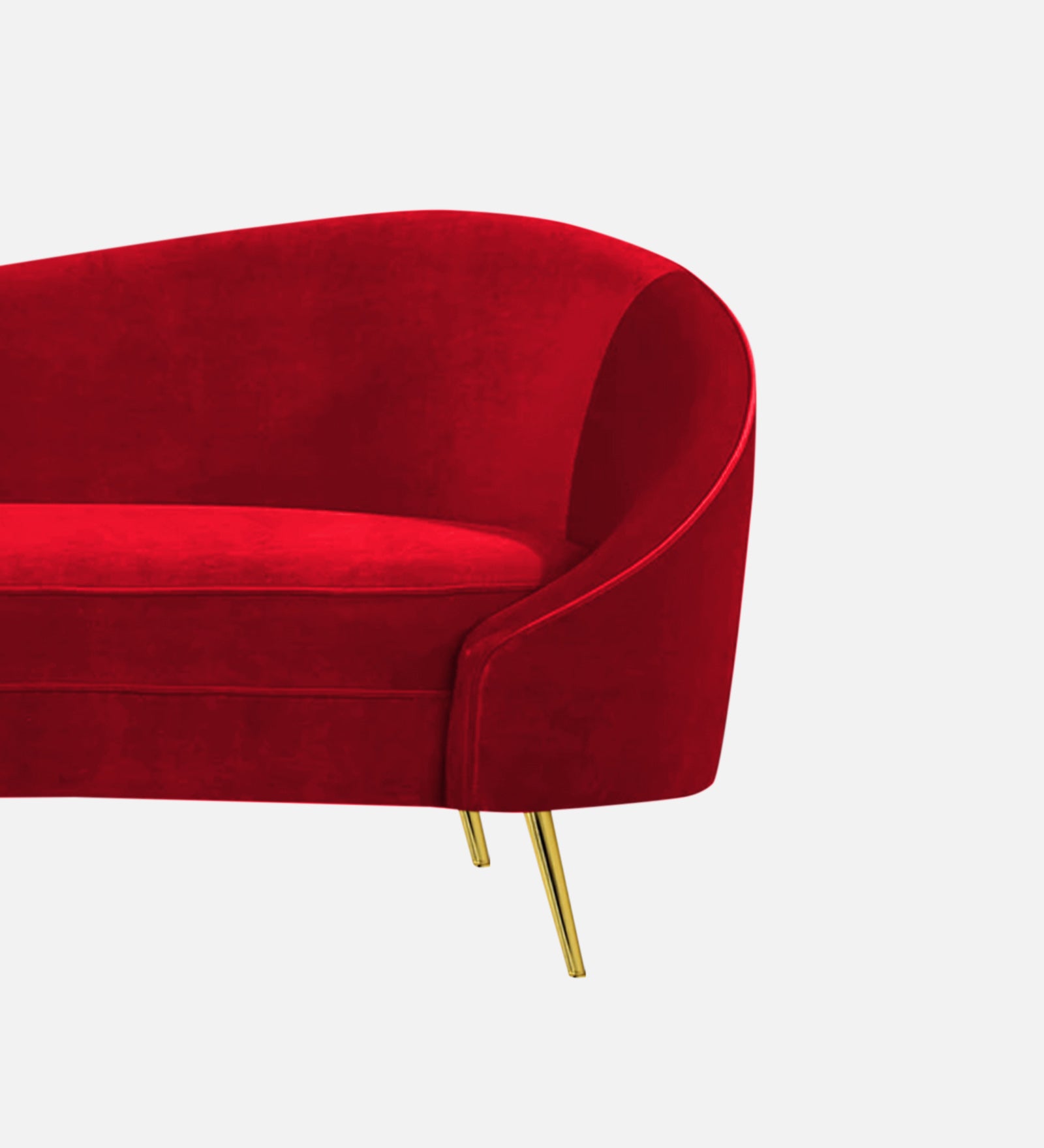 Cely Velvet LHS Chaise Lounger In Blood Maroon Colour - Febonic Living