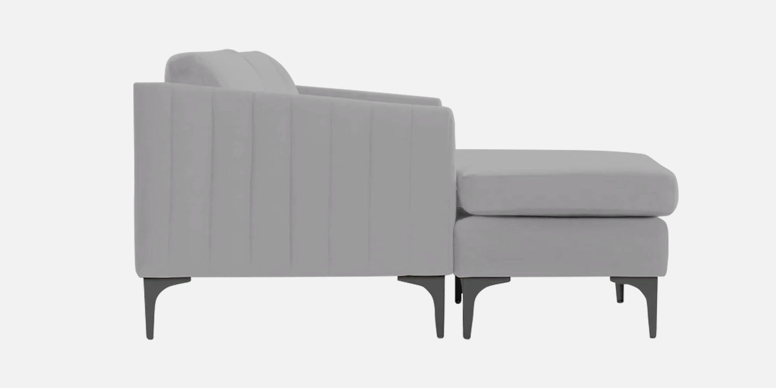 Haru Fabric LHS Sectional Sofa (2+Lounger) In Concrete Grey Colour - Febonic Living