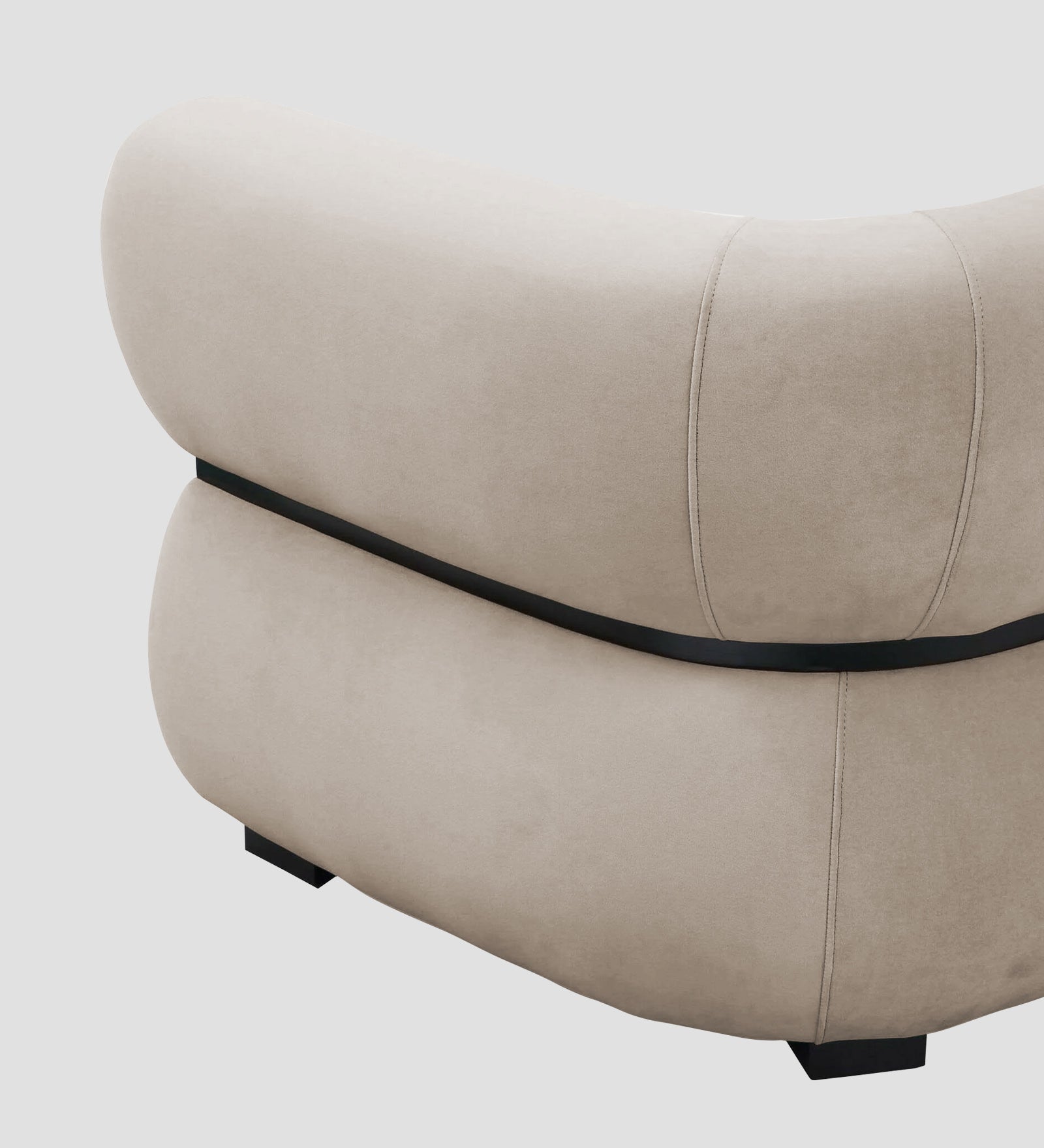 Kula Velvet 1 Seater Sofa In Cream Beige Colour - Febonic Living