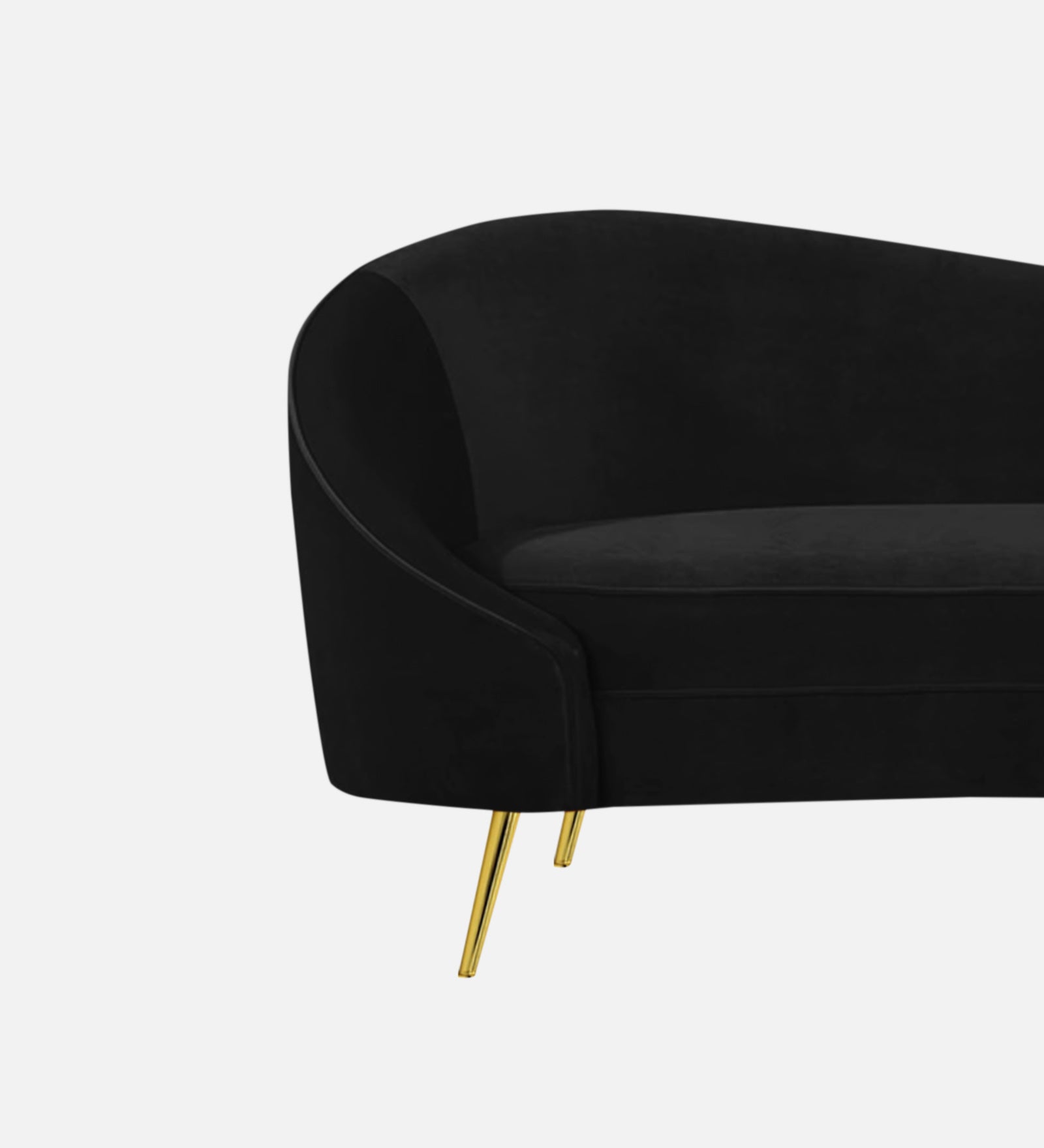 Cely Velvet RHS Chaise Lounger In Adam Black Colour - Febonic Living