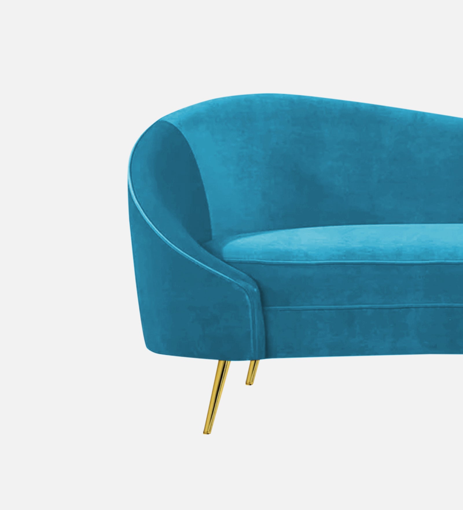 Cely Velvet RHS Chaise Lounger In Aqua Blue Colour - Febonic Living