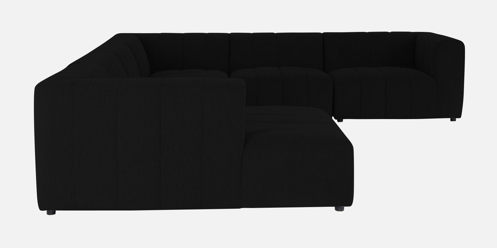 Damo Fabric RHS 8 Seater Corner Sofa In Zed Black Colour - Febonic Living