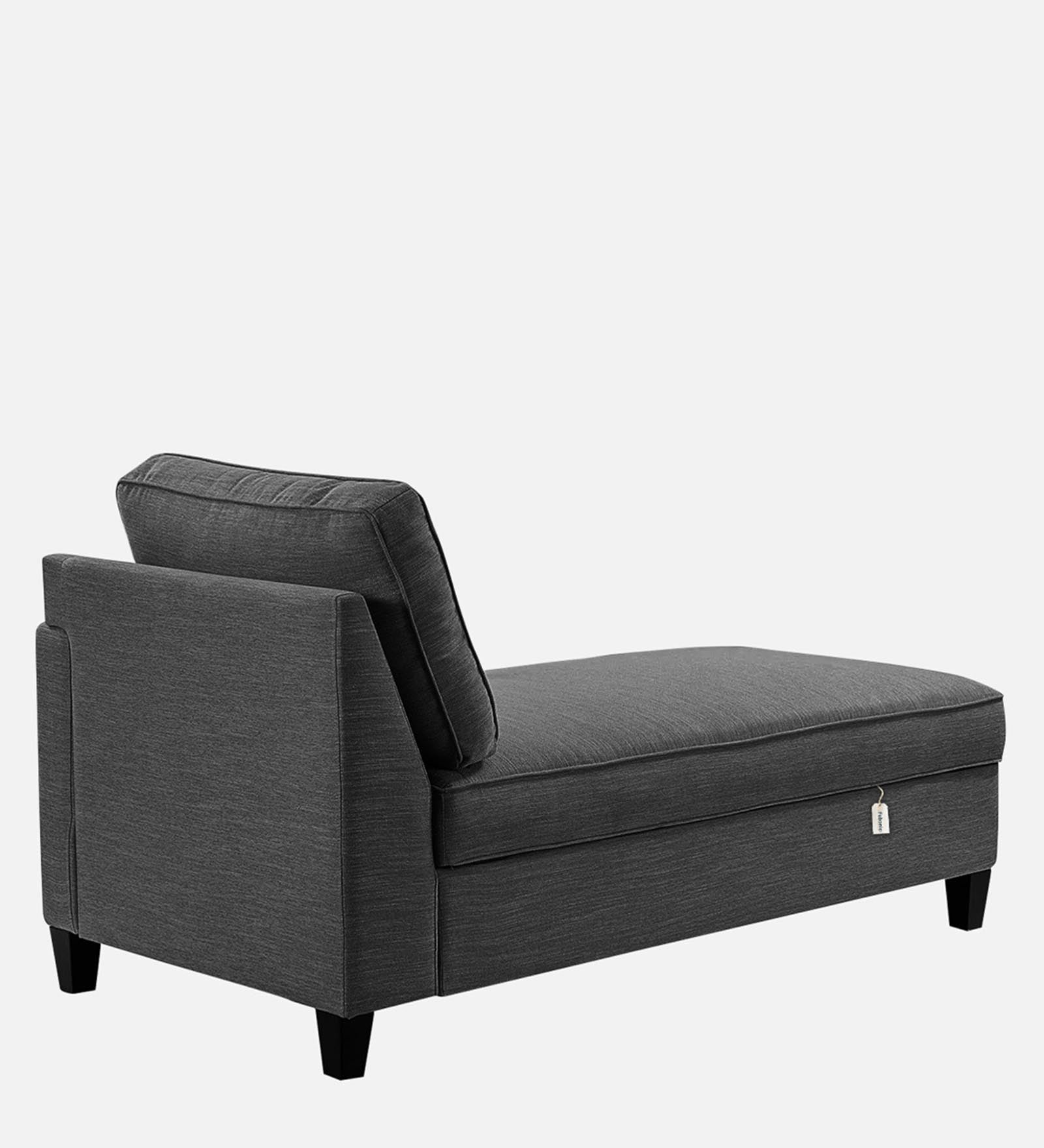 Royee Fabric RHS Chaise Lounger In Charcoal Grey Colour With Storage - Febonic Living