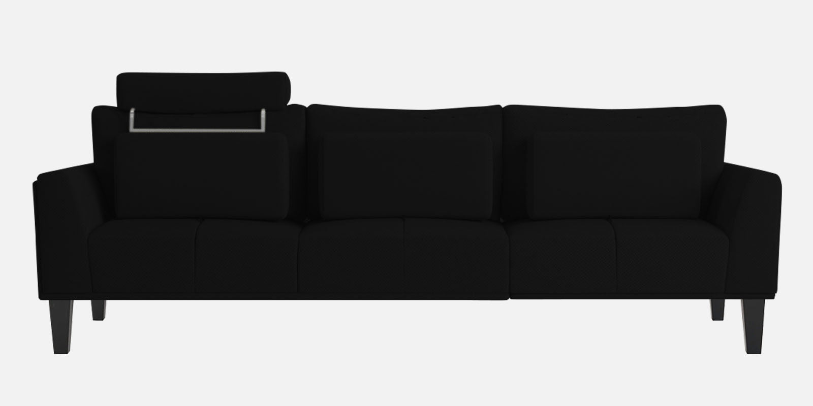 Como Fabric RHS Sectional Sofa (3+Lounger) In Zed Black Colour - Febonic Living