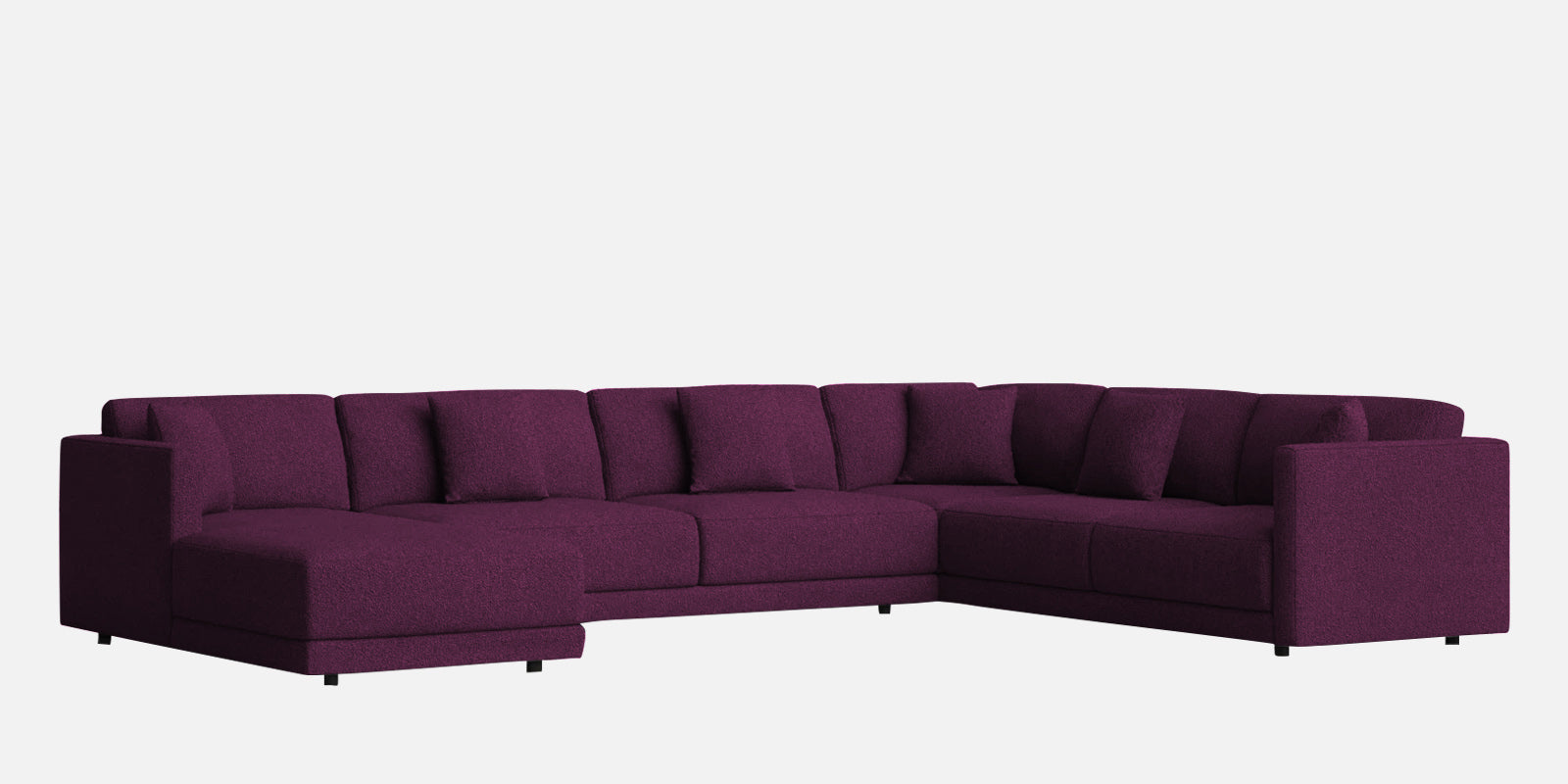 Carlin Fabric RHS 8 Seater Sectional Sofa In Greek Purple Colour - Febonic Living