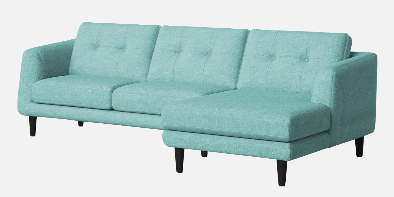 Natasha Velvet LHS Sectional Sofa (3+Lounger) In Barmunda Aqua Colour - Febonic Living