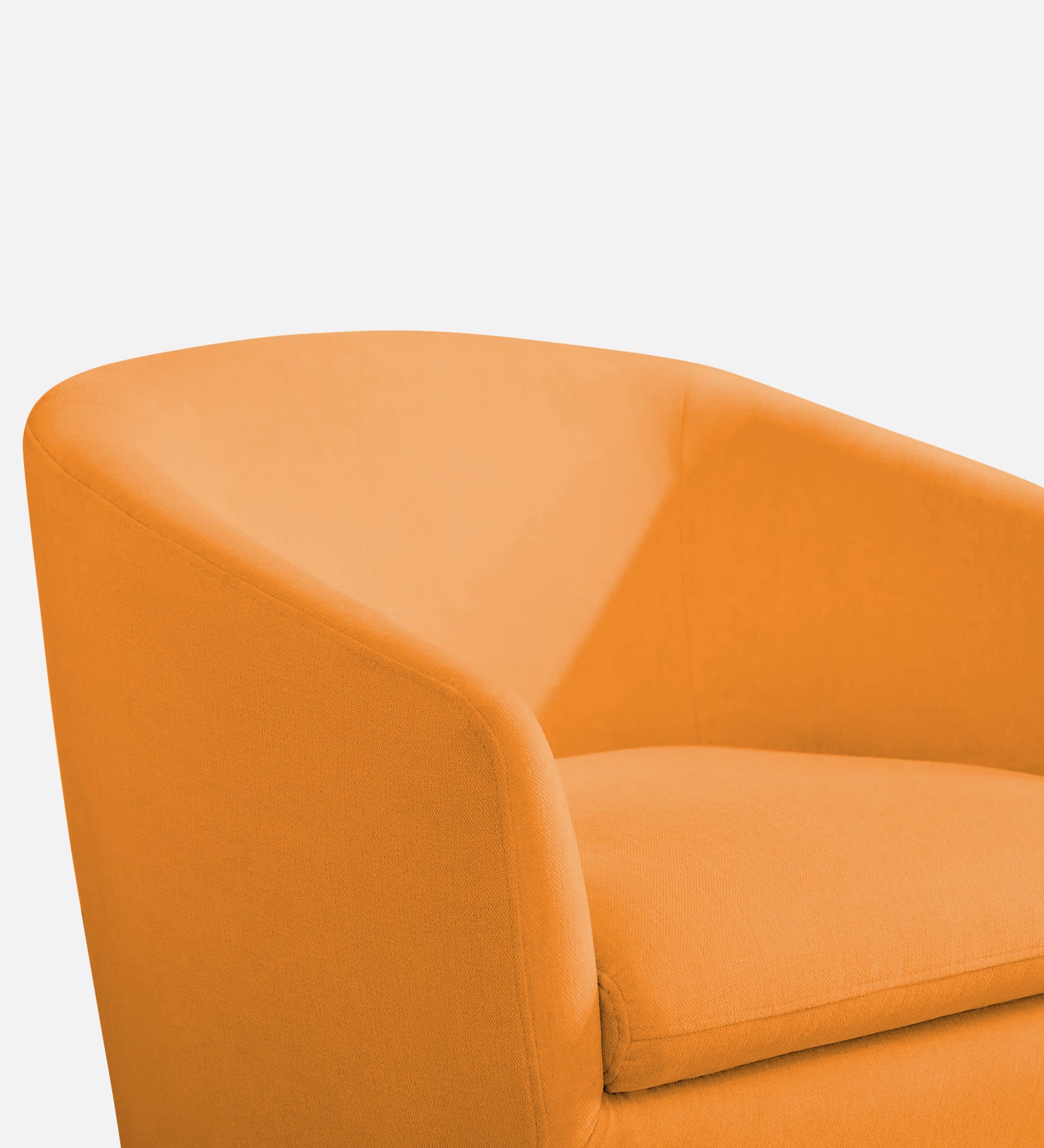 Haddie Velvet Swivel Chair In Tangerine Orange Colour - Febonic Living