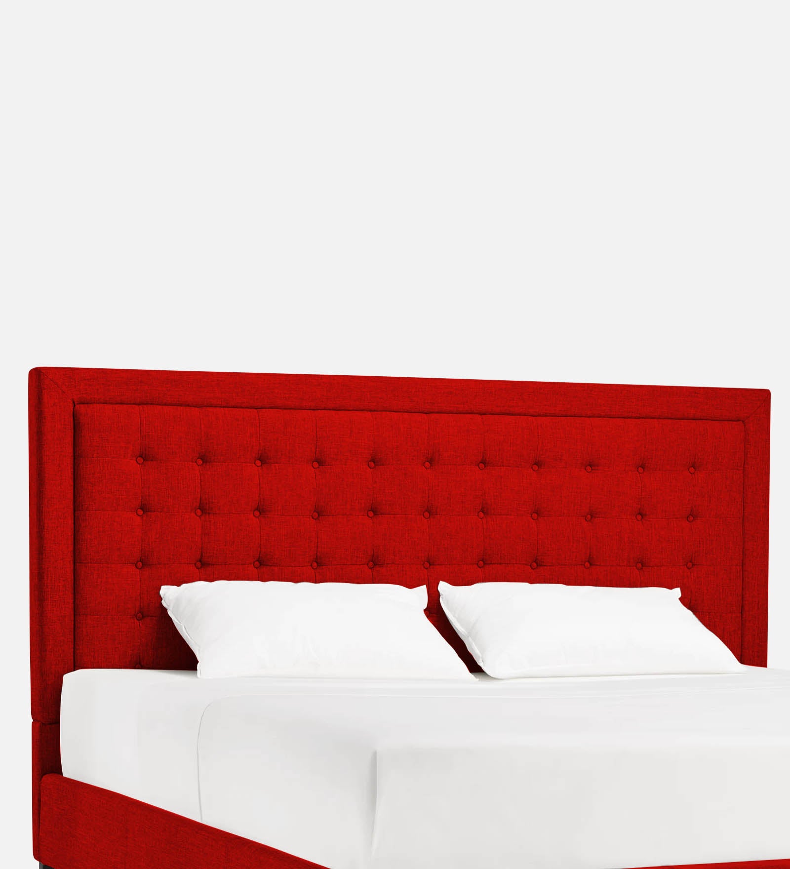 Kaster Fabric Upholstered King Size Bed In Ruby Red Colour - Febonic Living