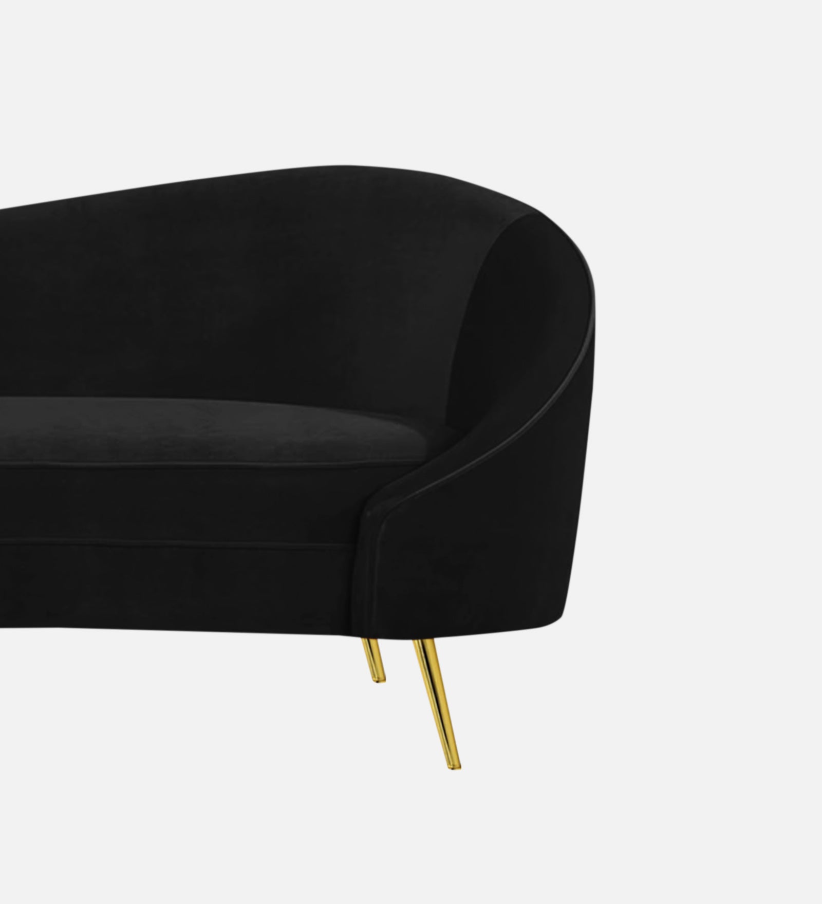 Cely Velvet LHS Chaise Lounger In Adam Black Colour - Febonic Living