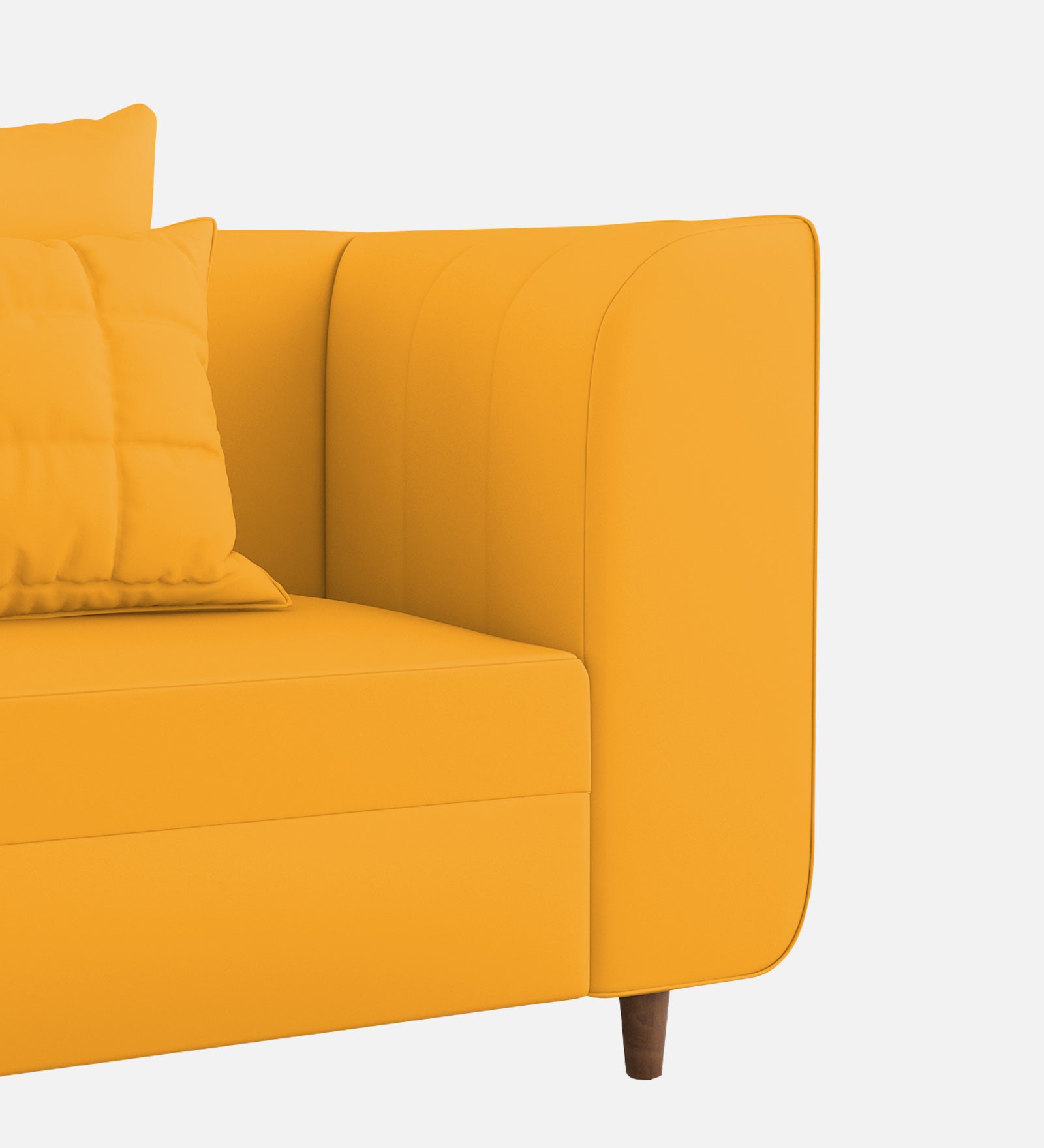 Sumo Velvet 1 Seater Sofa In Safforn Yellow Colour - Febonic Living