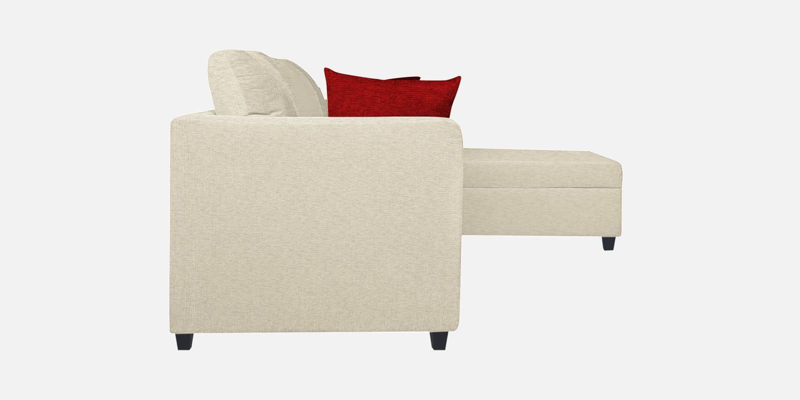 Nebula Fabric LHS Sectional Sofa (2+Lounger) In Ivory Cream Colour - Febonic Living