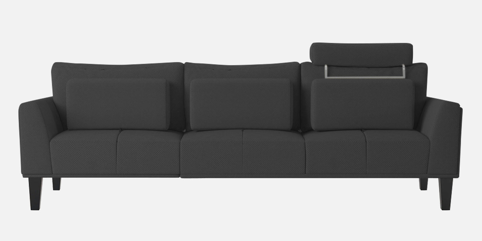 Como Fabric LHS Sectional Sofa (3+Lounger) In Charcoal Grey Colour - Febonic Living