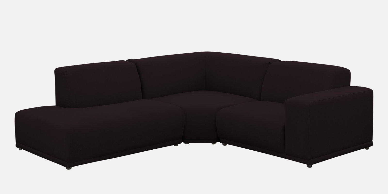 Adam Fabric LHS Sectional Sofa (3+Ottoman Lounger) In Cara Brown Colour - Febonic Living