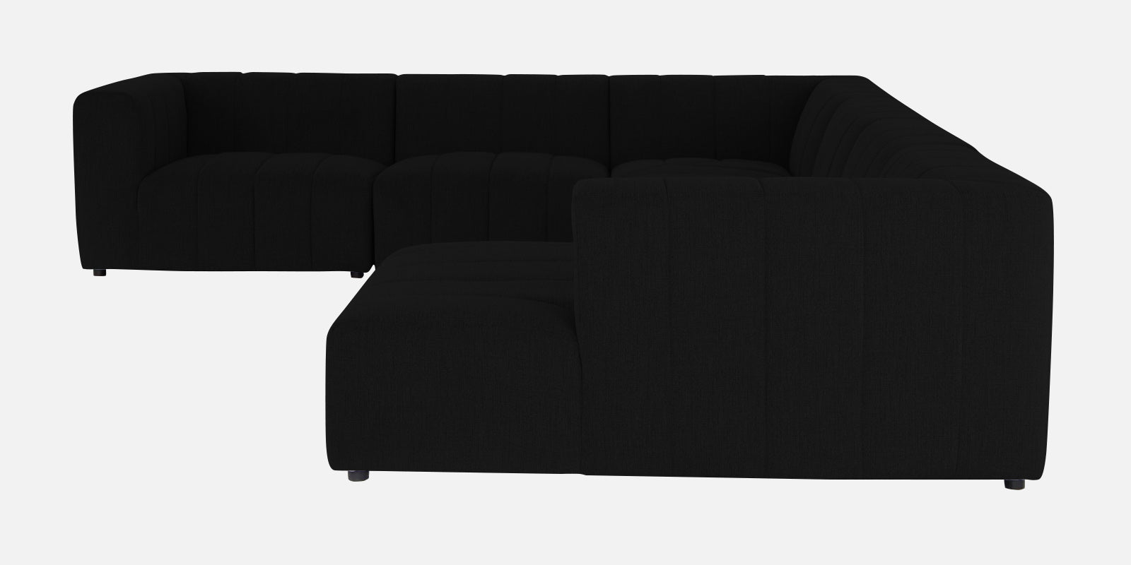 Damo Fabric LHS 8 Seater Corner Sofa In Zed Black Colour - Febonic Living