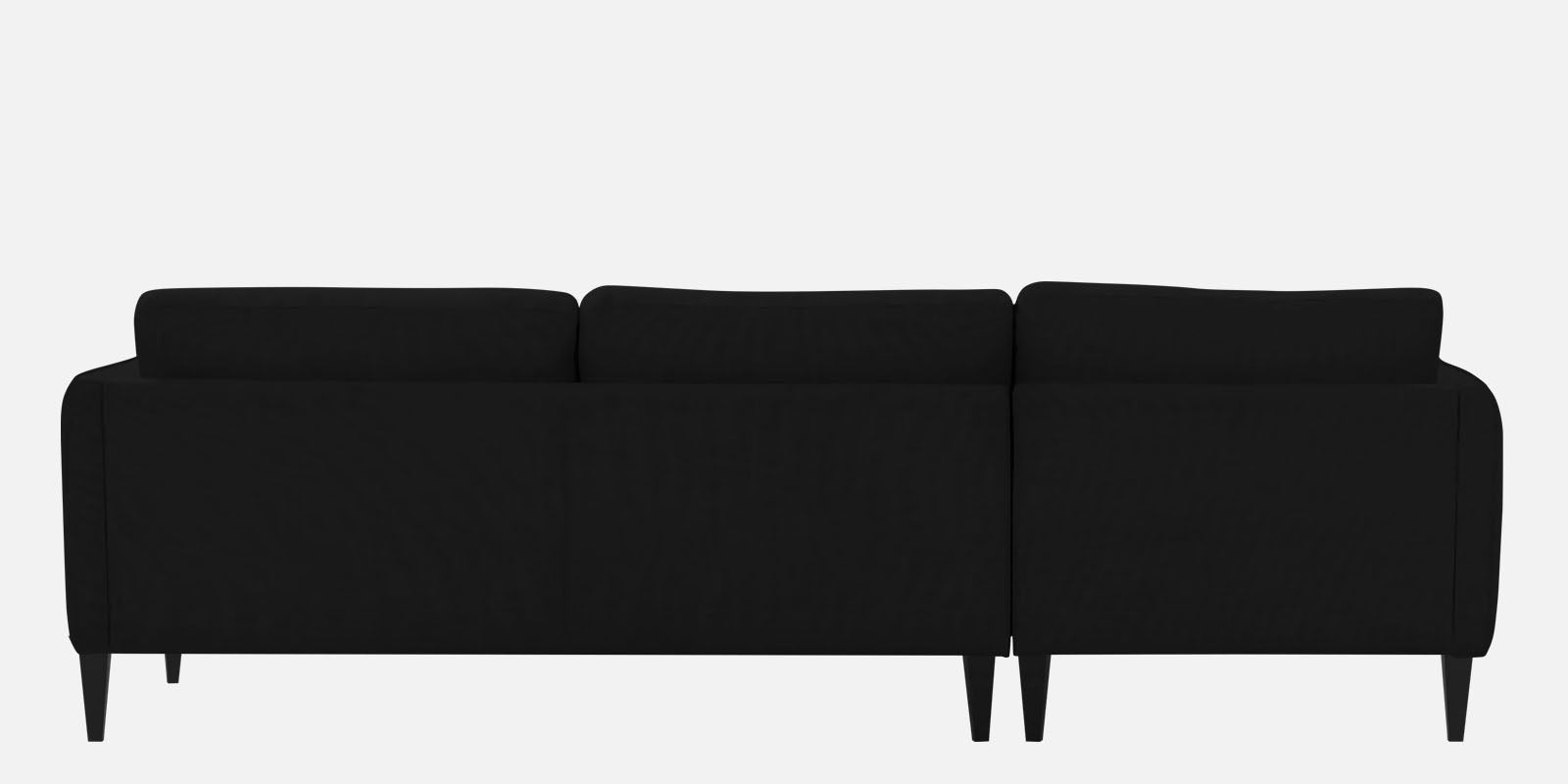 Piku Fabric RHS Sectional Sofa (3+Lounger) In Zed Black Colour - Febonic Living