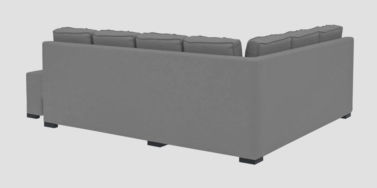 Corby Velvet LHS 6 Seater Convertible Sofa Cum Bed In Light Grey Colour - Febonic Living