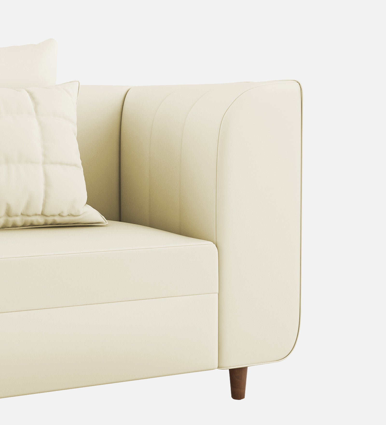 Sumo Velvet 1 Seater Sofa In Warm White Colour - Febonic Living