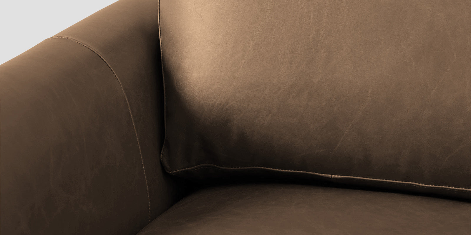 Sterio Leatherette 2 Seater Sofa In Husky Brown Colour - Febonic Living