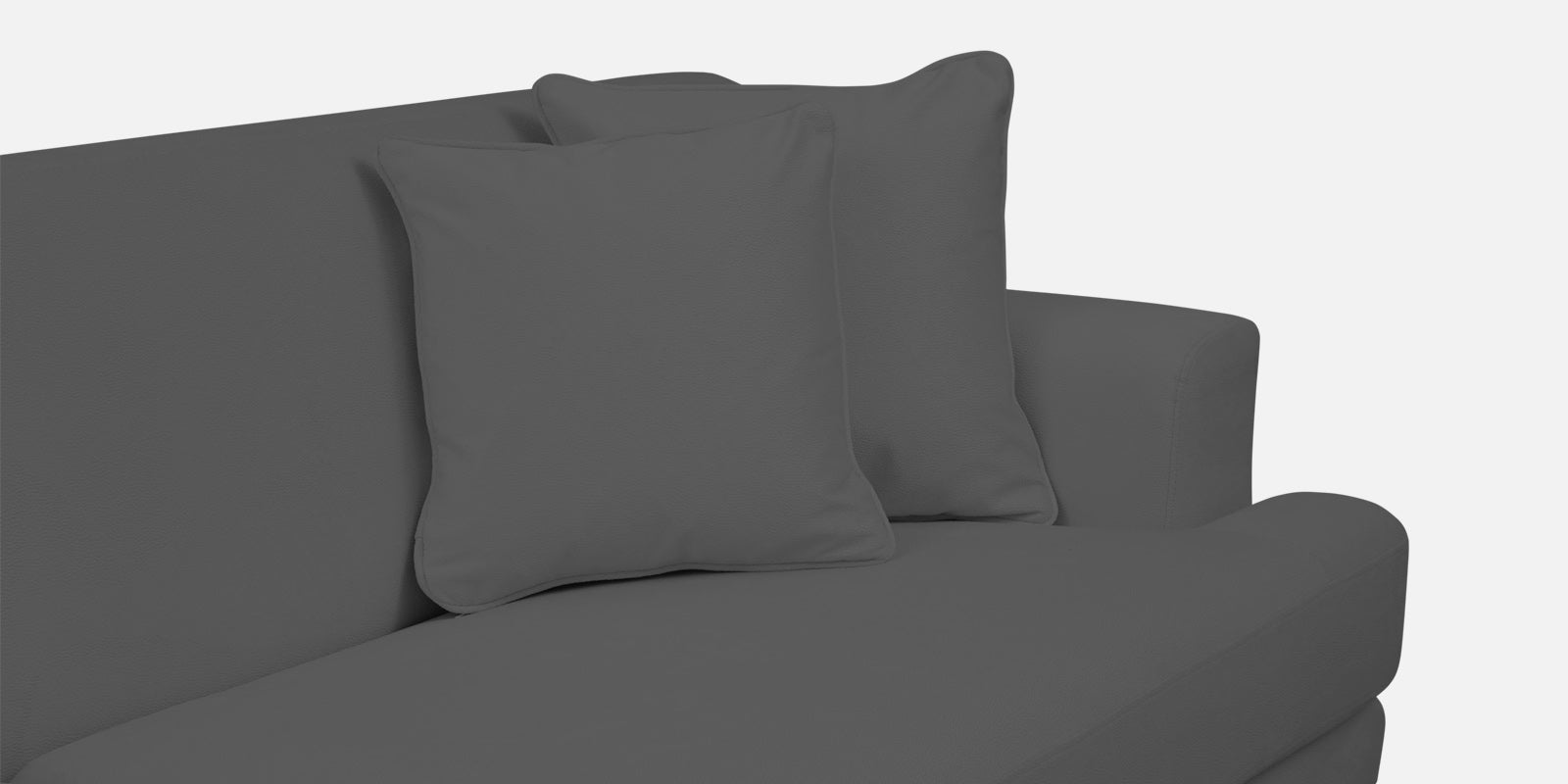 Woody Fabric LHS Sectional Sofa (3+Lounger) In Pure Grey Colour - Febonic Living