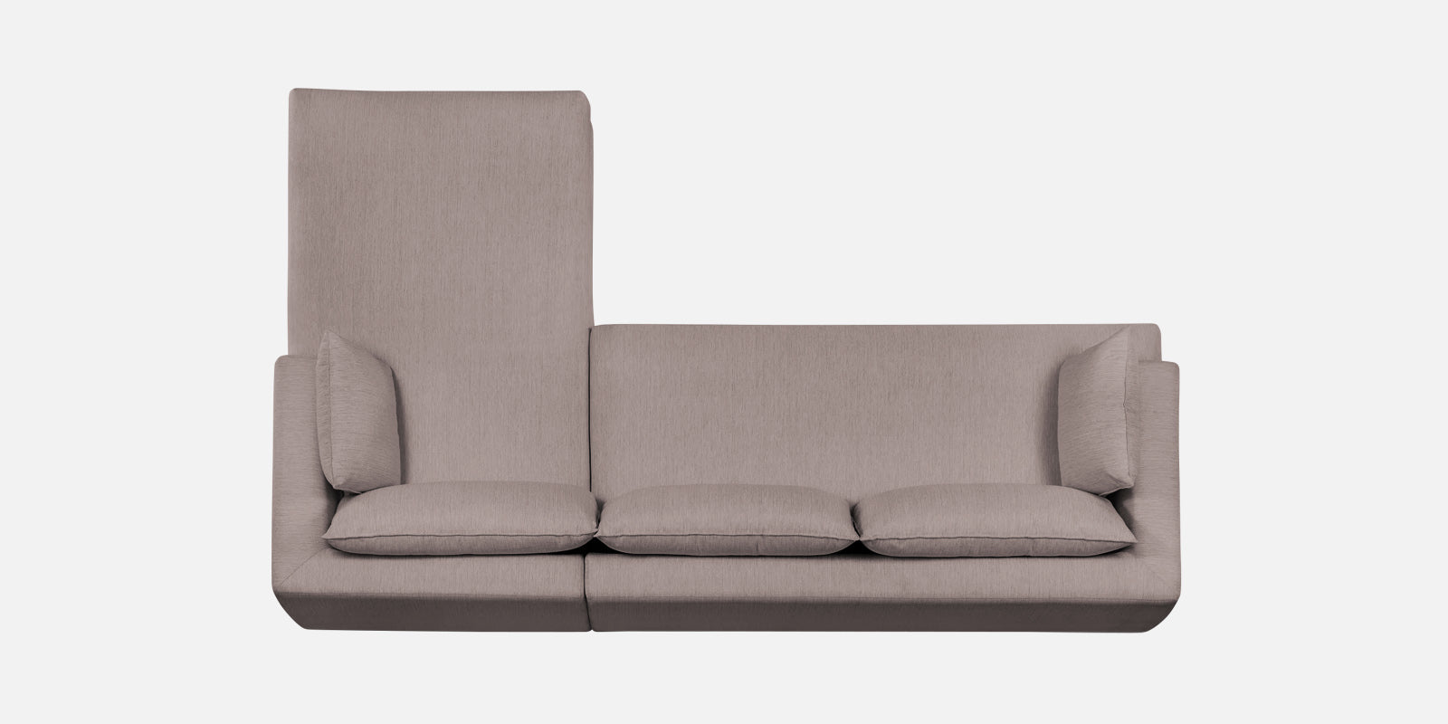 Ziggy Fabric RHS Sectional Sofa (3+Lounger) In Almond Beige Colour - Febonic Living