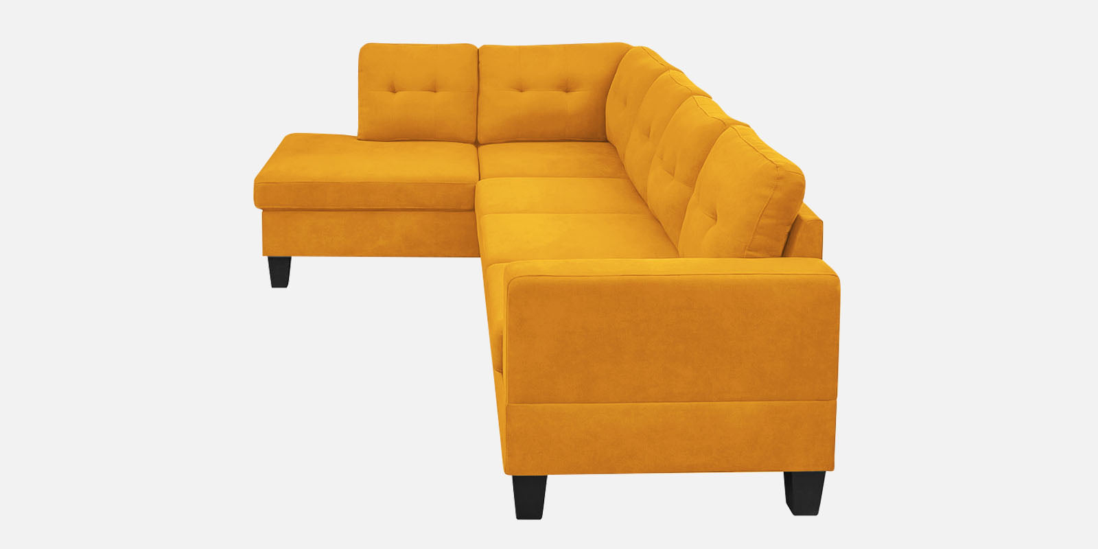 Thomas Fabric RHS Sectional Sofa (3+Lounger) In Bold Yellow Colour - Febonic Living