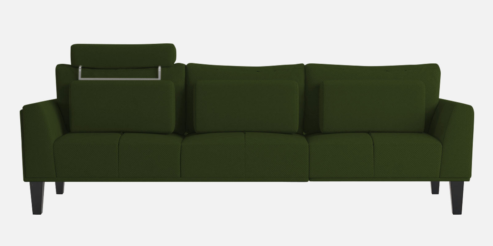 Como Fabric RHS Sectional Sofa (3+Lounger) In Light Green Colour - Febonic Living