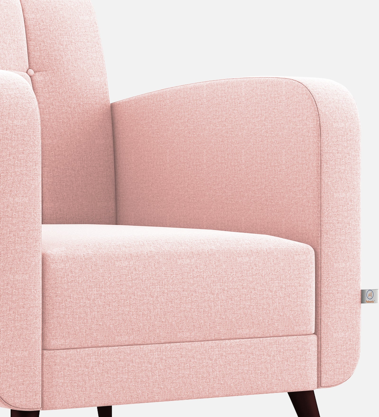 Wiki Velvet 1 Seater Sofa In Millennial Pink Colour - Febonic Living