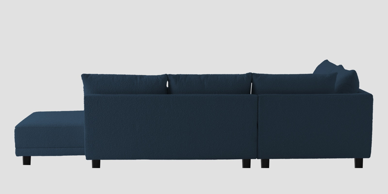 Ira Boucle Fabric RHS 6 Seater Convertible Sofa Cum Bed In Classic Blue Colour - Febonic Living