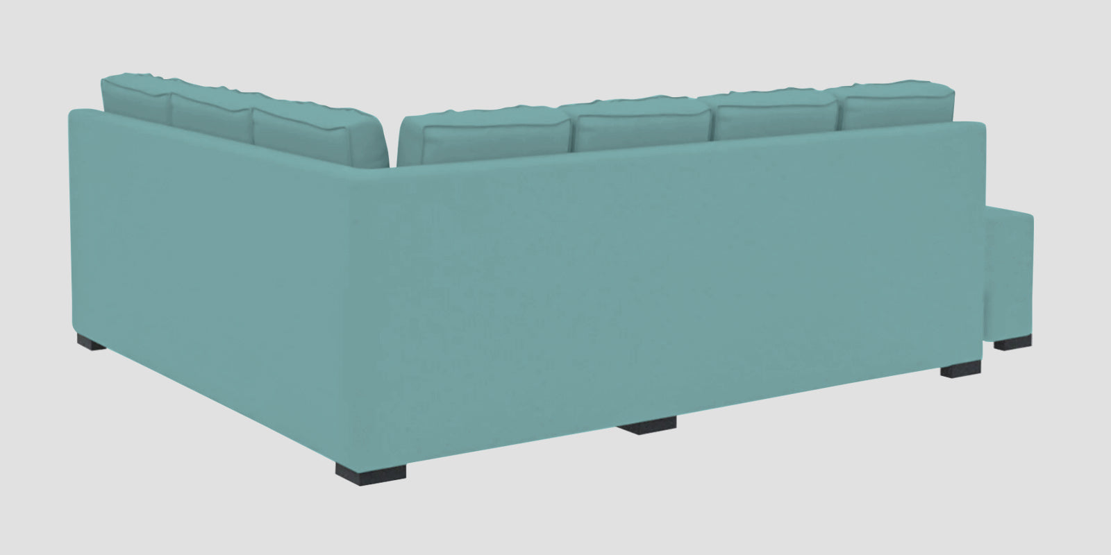 Corby Velvet RHS 6 Seater Convertible Sofa Cum Bed In Barmunda Aqua Colour - Febonic Living