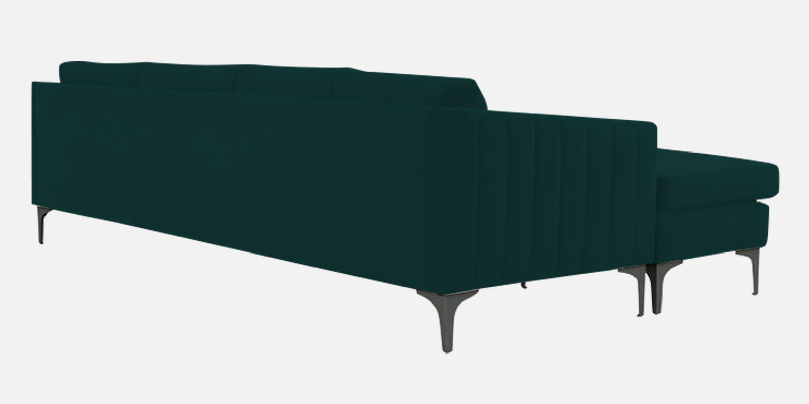 Haru Fabric RHS Sectional Sofa (3+Lounger) In Forest Green Colour - Febonic Living