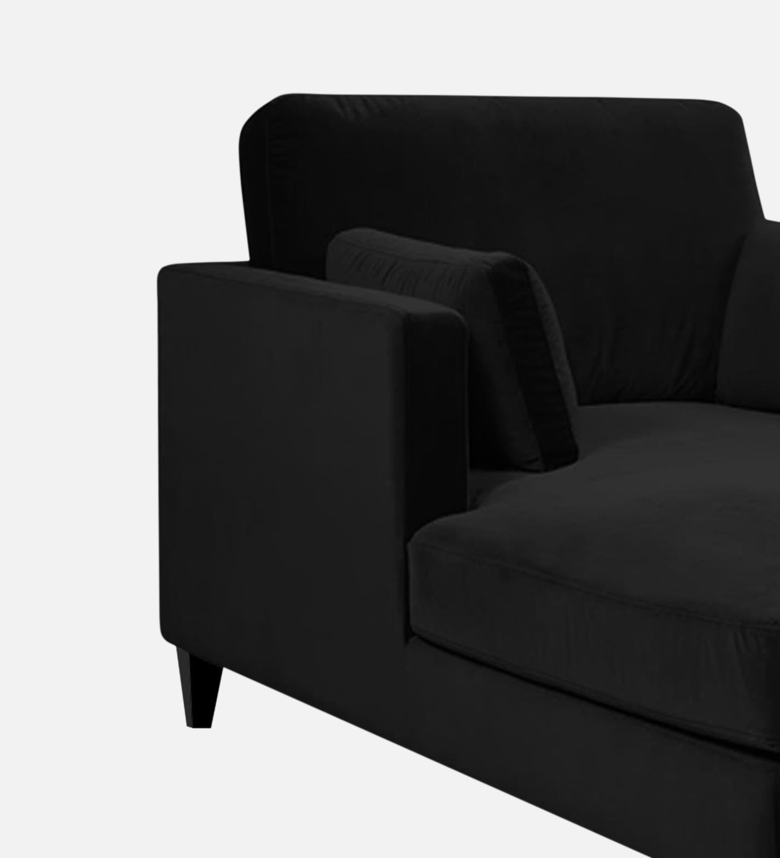 Makou Velvet Chaise Lounger In Adam Black Colour - Febonic Living