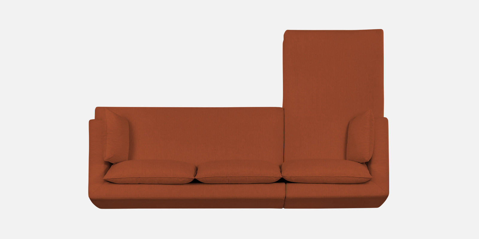 Ziggy Fabric LHS Sectional Sofa (3+Lounger) In Royal Orange Colour - Febonic Living