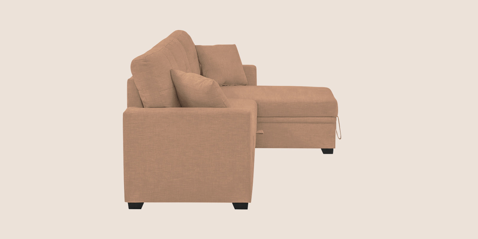Jody Fabric 3 Seater Pull Out Sofa Cum Bed In Cosmic Beige Colour With Storage - Febonic Living