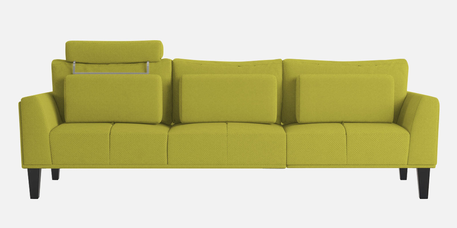Como Fabric RHS Sectional Sofa (3+Lounger) In Parrot Green Colour - Febonic Living