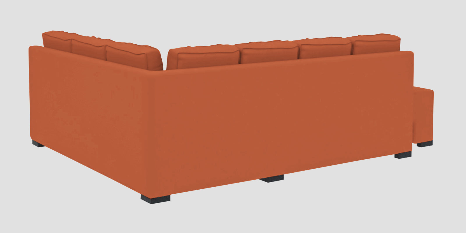 Corby Velvet RHS 6 Seater Convertible Sofa Cum Bed In Yam Orange Colour - Febonic Living