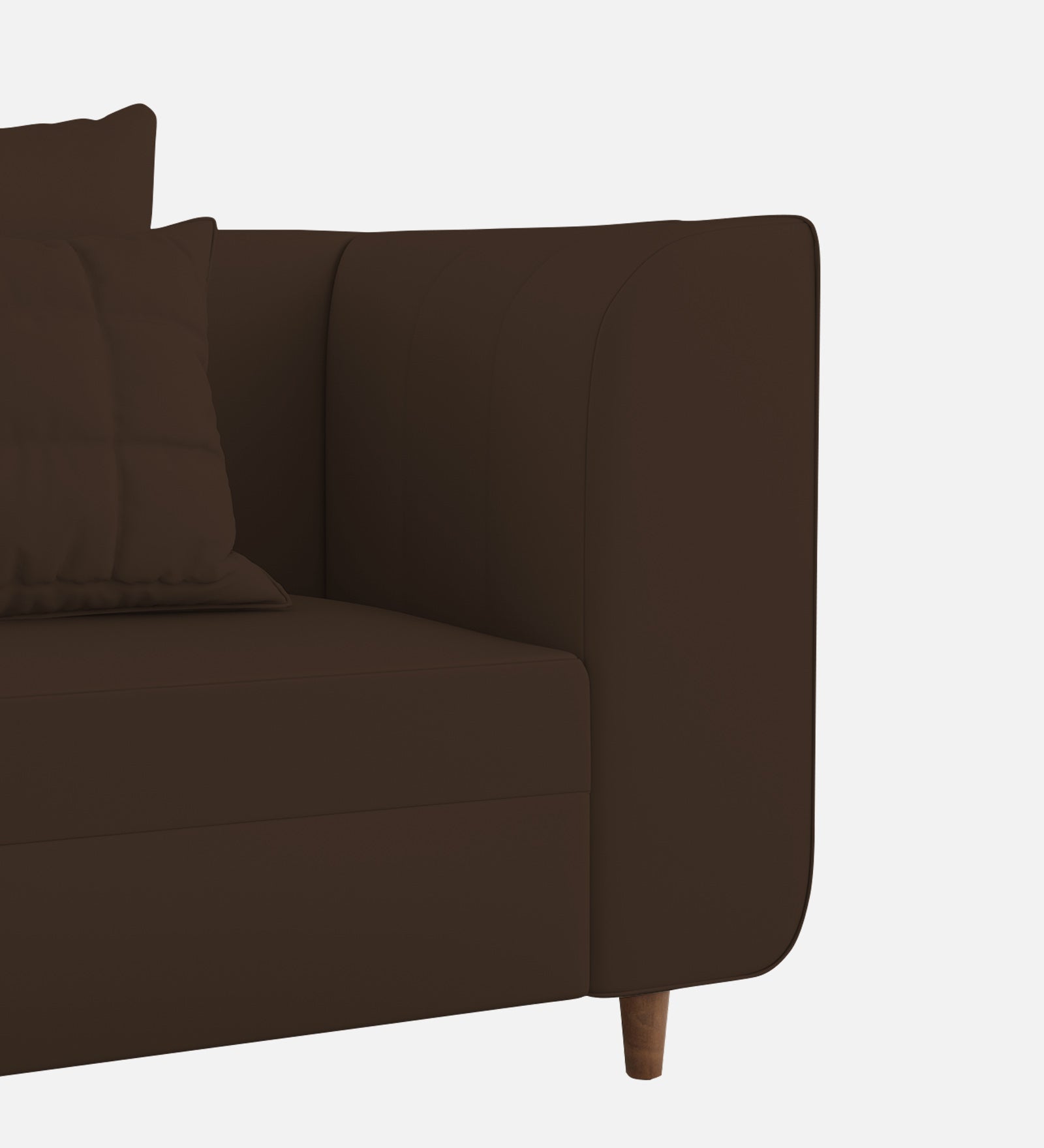 Sumo Velvet 1 Seater Sofa In Chocolate Brown Colour - Febonic Living
