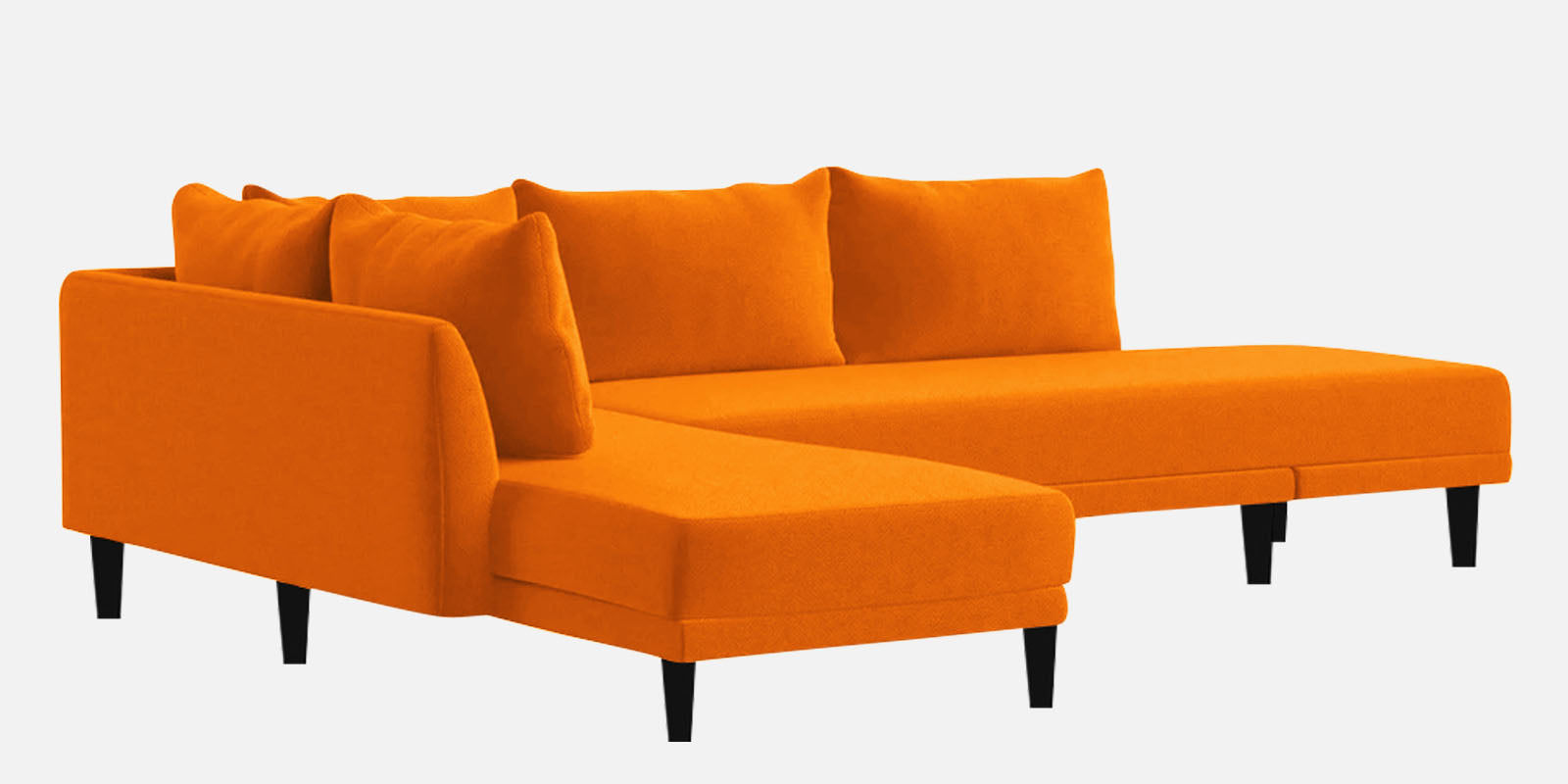 Ira Fabric RHS 6 Seater Convertible Sofa Cum Bed In Vivid Orange Colour - Febonic Living