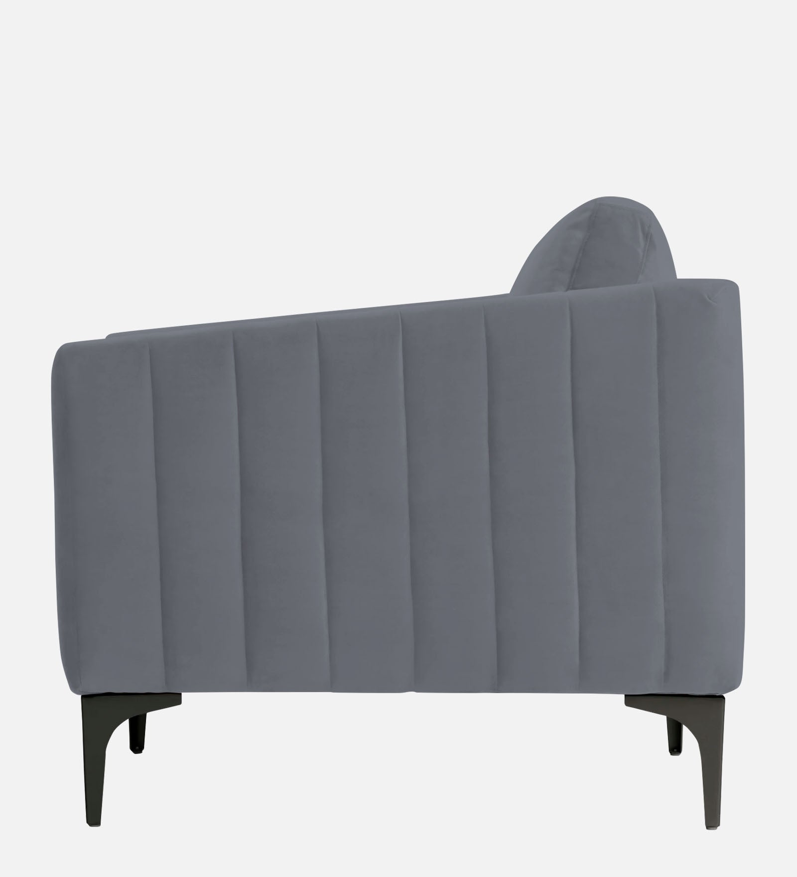 Haru Velvet 1 Seater Sofa In Pubble Grey Colour - Febonic Living