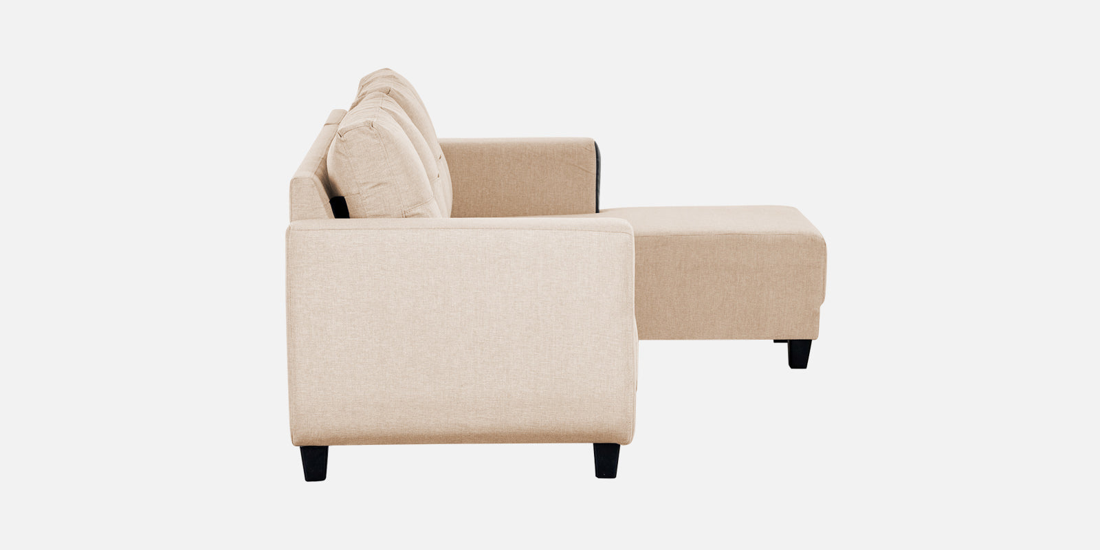Perry Fabric RHS Sectional Sofa (3+Lounger) In Woom Beige Colour - Febonic Living